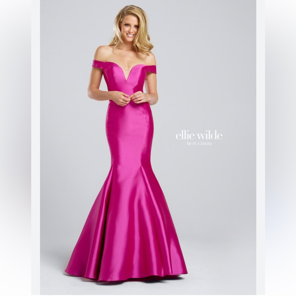 Ellie Wilde for Mon Cheri Off Shoulder Mermaid Dress